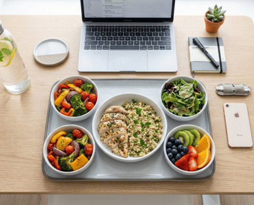Plateau repas équilibré livré en entreprise à Paris par JetSaveurs - traiteur Île-de-France